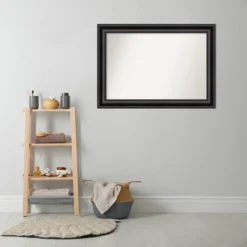 42" X 30" Non-Beveled Grand Bathroom Wall Mirror Black - Amanti Art -Bathroom Accessories Store GUEST 004baa0f bf5a 49df 8809 19d3257f9561