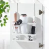 MDesign Steel Bath Over Cabinet Door Hair Tool Storage Organizer Basket