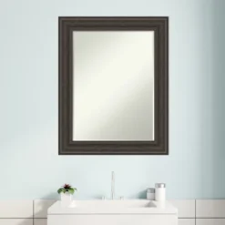 Amanti Art Shipwreck Greywash Petite Bevel Bathroom Wall Mirror 29.5 X 23.5 In. -Bathroom Accessories Store GUEST 029a6c44 b436 4c9f ad55 b84342a3fb12