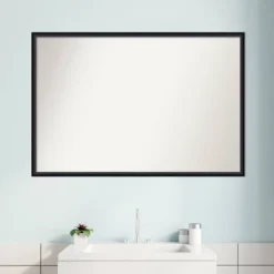 37" X 25" Non-Beveled Lucie Wood Bathroom Wall Mirror Black - Amanti Art -Bathroom Accessories Store GUEST 0403b28d 524b 4ff9 89b9 3241cef214d6