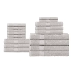 Eco-Friendly Absorbent Assorted 18-Piece Towel Set By Blue Nile Mills -Bathroom Accessories Store GUEST 04d3a2d9 54fa 4b50 8485 2f3d2a80cc73