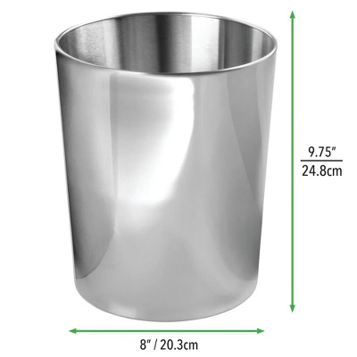 MDesign Round Metal Small Trash Can Wastebasket, Garbage Bin 5 MDesign Round Metal Small Trash Can Wastebasket, Garbage Bin - Image 3