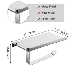 Unique Bargains Toilet Phone Shelf Stainless Steel Tissue Fixed Toilet Paper Holders Silver 1 Pc 13 Unique Bargains Toilet Phone Shelf Stainless Steel Tissue Fixed Toilet Paper Holders Silver 1 Pc -Bathroom Accessories Store GUEST 06080a42 ecb0 4429 a94c d293a8ca77bc