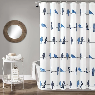 Rowley Birds Shower Curtain - Lush Décor 10 Rowley Birds Shower Curtain - Lush Décor - Image 8