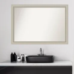 40" X 28" Non-Beveled Romano Silver Narrow Wood Bathroom Wall Mirror - Amanti Art 14 40" X 28" Non-Beveled Romano Silver Narrow Wood Bathroom Wall Mirror - Amanti Art -Bathroom Accessories Store GUEST 0759d939 6208 44e3 9a0e 874b52136167
