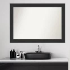 41" X 29" Non-Beveled Corvino Wood Bathroom Wall Mirror Black - Amanti Art -Bathroom Accessories Store GUEST 085cc681 94e4 472e beb6 e614a5ac98ca