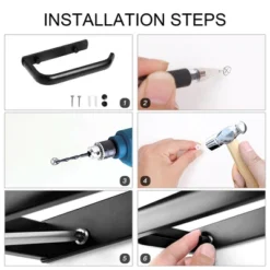 Unique Bargains Bathroom Aluminum Alloy Matte Fixed Toilet Paper Holders Black 1 Pc -Bathroom Accessories Store GUEST 09ff741c ee9b 4fa5 b66c 57b5fedaf2dc