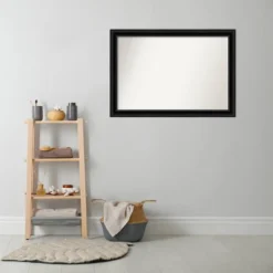40" X 28" Non-Beveled Corded Bathroom Wall Mirror Black - Amanti Art -Bathroom Accessories Store GUEST 0b5e8b19 f991 4d9c 8bd1 c3be113b94ee