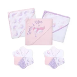 The Peanutshell Pink Unicorn Rainbow 3pk Hooded Baby Bath Towel And 20pk Washcloth Set For Girls , 23-Pieces -Bathroom Accessories Store GUEST 0ba450b7 7f47 43b7 bfb7 e80f09150433