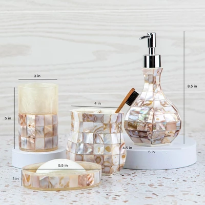 Creative Scents Decorative Mother Of Pearl Bathroom Accessories Set 8 Creative Scents Decorative Mother Of Pearl Bathroom Accessories Set - Image 6