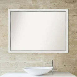 41" X 30" Non-Beveled Eva Narrow Bathroom Wall Mirror Gold - Amanti Art -Bathroom Accessories Store GUEST 0ccc783a 1530 4c43 bc0c bc0d828e0787