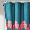 14pc Boho Chic Shower Curtain With Peva Lining And Rings Set Navy - Lush Décor