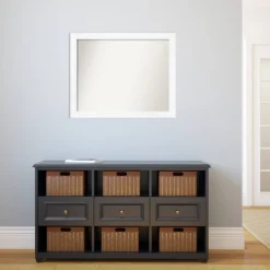 31" X 25" Non-Beveled Cabinet Narrow Bathroom Wall Mirror White - Amanti Art -Bathroom Accessories Store GUEST 10844b21 6a34 4f59 ae64 82304c136935