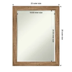 Amanti Art Owl Brown Narrow Petite Bevel Wood Bathroom Wall Mirror 27.5 X 21.5 In. -Bathroom Accessories Store GUEST 10d1c2a1 8152 4ae5 9487 29feea4c3577