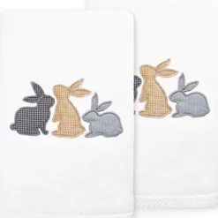 2pc Bunny Row Hand Towel Set - Linum Home Textiles