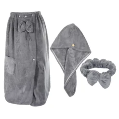 Unique Bargains Women's Bath Wrap Towel Body Wrap For Shower Spa Adjustable Robes With Hair Dry Cap Headband 1 Set 27 Unique Bargains Women's Bath Wrap Towel Body Wrap For Shower Spa Adjustable Robes With Hair Dry Cap Headband 1 Set -Bathroom Accessories Store GUEST 133c7144 8b41 46a0 a6bc 021539a7d64b