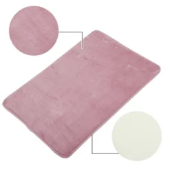 Unique Bargains Polyester Machine Washable Bathroom Mat Pink 31.5"x19.69"