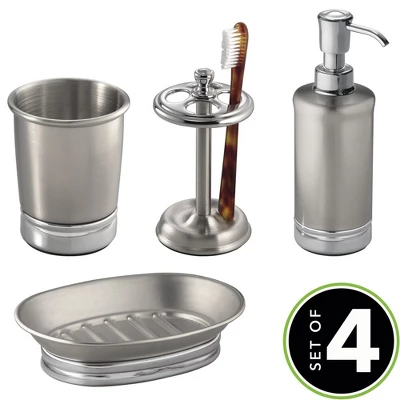 MDesign 4 Piece Metal Bathroom Vanity Countertop Accessory Set 3 MDesign 4 Piece Metal Bathroom Vanity Countertop Accessory Set