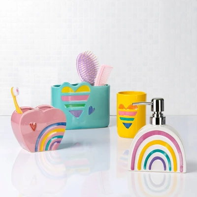 3pc Rainbow Hearts Bathroom Accessories Set - Allure Home Creations 14 3pc Rainbow Hearts Bathroom Accessories Set - Allure Home Creations - Image 12