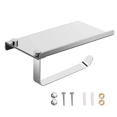 Unique Bargains Toilet Phone Shelf Stainless Steel Tissue Fixed Toilet Paper Holders Silver 1 Pc 8 Unique Bargains Toilet Phone Shelf Stainless Steel Tissue Fixed Toilet Paper Holders Silver 1 Pc - Image 6