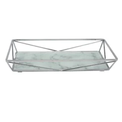 Geometric Tempered Glass Vanity Tank Tray White/Chrome - Home Details -Bathroom Accessories Store GUEST 15291436 a6a3 443f a739 197fb14fa720