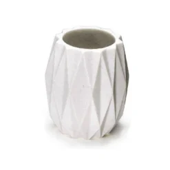 4pc Diamond Resin Bath Accessory Set White - Kralix