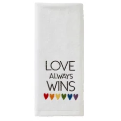 2pk Love Always Wins Hand Towel White - SKL Home