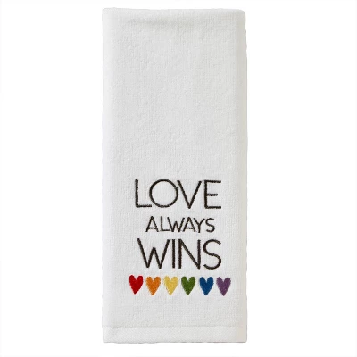 2pk Love Always Wins Hand Towel White - SKL Home 3 2pk Love Always Wins Hand Towel White - SKL Home