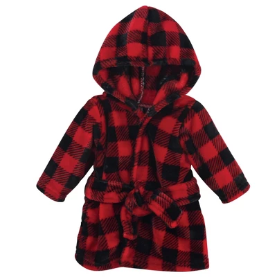 Hudson Baby Infant Plush Animal Face Bathrobe, Red Black Plaid, 0-9 Months 3 Hudson Baby Infant Plush Animal Face Bathrobe, Red Black Plaid, 0-9 Months
