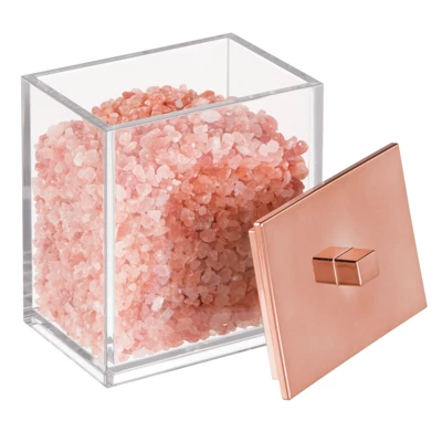 MDesign Square Storage Apothecary Jar For Bathroom, 2 Pack 7 MDesign Square Storage Apothecary Jar For Bathroom, 2 Pack - Image 5