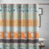 Barefoot Bungalow Carlie Florals And Whimsical Songbirds Shower Curtain 72"x72" Calico Stripe -Bathroom Accessories Store GUEST 1d937644 8aab 4811 9d9f c492bb7f880c