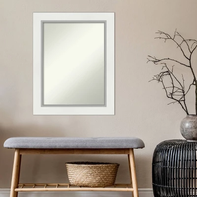 24" X 30" Non-Beveled Eva Bathroom Wall Mirror White - Amanti Art 6 24" X 30" Non-Beveled Eva Bathroom Wall Mirror White - Amanti Art - Image 4