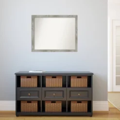 31" X 25" Non-Beveled Dove Square Bathroom Wall Mirror Gray Wash - Amanti Art -Bathroom Accessories Store GUEST 1fefaf71 072b 494b 9d1d 8baec4f8132b