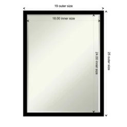 Amanti Art Jet Black Petite Bevel Bathroom Wall Mirror 25.5 X 19.5 In. -Bathroom Accessories Store GUEST 218ad7d2 4408 45c3 9eda 4d287397b4bd
