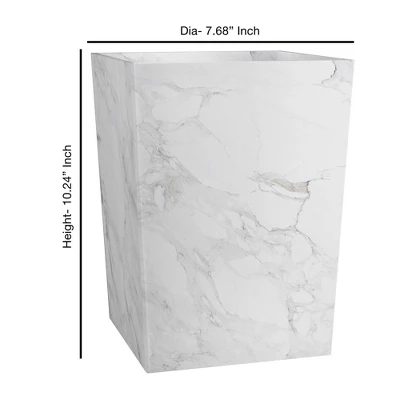 Marble Patterned Bathroom Wastebasket - Nu Steel 3 Marble Patterned Bathroom Wastebasket - Nu Steel
