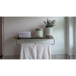 Hamilton Hills Flat Brushed Nickel Towel Rack With Hanging Bar - Silver 5 Hamilton Hills Flat Brushed Nickel Towel Rack With Hanging Bar - Silver -Bathroom Accessories Store GUEST 21ea13b9 e7c5 47af 92e0 560d5227368d