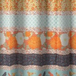 Barefoot Bungalow Carlie Florals And Whimsical Songbirds Shower Curtain 72"x72" Calico Stripe -Bathroom Accessories Store GUEST 224ddb2a 0ec5 4224 8235 2cce3fb9858a