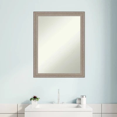 21" X 27" Non-Beveled Curve Wood Bathroom Wall Mirror Gray Wash - Amanti Art 10 21" X 27" Non-Beveled Curve Wood Bathroom Wall Mirror Gray Wash - Amanti Art - Image 8