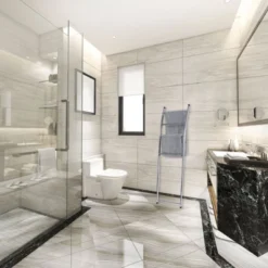 Juvale 59 Inch 4-Rung Wall Leaning Towel Rack, Holder & Stand, Blanket Ladder For Bathroom Decor, Oval Tube Chrome Metal