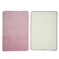 Unique Bargains Polyester Machine Washable Bathroom Mat Pink 31.5"x19.69" -Bathroom Accessories Store GUEST 241edb0c ef23 4adb b5ed d4023e98396d