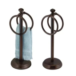 MDesign Metal Fingertip Towel Holder For Bath Vanity Countertop, 2 Pack -Bathroom Accessories Store GUEST 247417eb 5b8e 4988 81a1 c8e07fdde5d7
