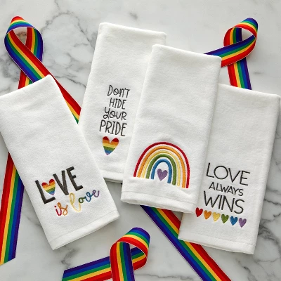 2pk Love Always Wins Hand Towel White - SKL Home 6 2pk Love Always Wins Hand Towel White - SKL Home - Image 4