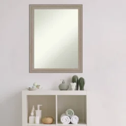 21" X 27" Non-Beveled Curve Wood Bathroom Wall Mirror Gray Wash - Amanti Art 13 21" X 27" Non-Beveled Curve Wood Bathroom Wall Mirror Gray Wash - Amanti Art -Bathroom Accessories Store GUEST 25026a32 15a2 4713 978d 9d4ce32e71c5