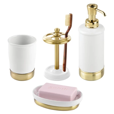 MDesign 4 Piece Metal Bathroom Vanity Countertop Accessory Set 11 MDesign 4 Piece Metal Bathroom Vanity Countertop Accessory Set - Image 9