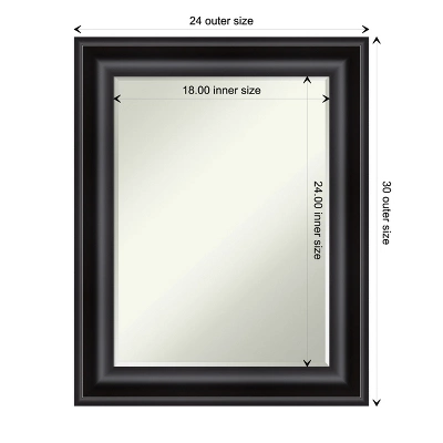 Amanti Art Grand Black Petite Bevel Bathroom Wall Mirror 29.75 X 23.75 In. 5 Amanti Art Grand Black Petite Bevel Bathroom Wall Mirror 29.75 X 23.75 In. - Image 3