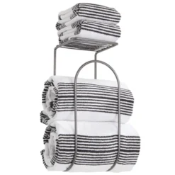 MDesign Metal Wall Mount Towel Rack Holder Organizer With Storage Shelf -Bathroom Accessories Store GUEST 26b7f7dc 0456 4b60 b37d 6a4f4f156307