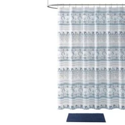14pc Striped Home Coastal Horizon PEVA Shower Curtain Bath Set Navy - VCNY -Bathroom Accessories Store GUEST 28e1fb62 e2bb 40bf 8af9 6cfa88ca58af