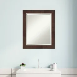 Wildwood Framed Bathroom Vanity Wall Mirror Brown - Amanti Art -Bathroom Accessories Store GUEST 296b7122 168b 440d 9a68 64a6ab8f3149