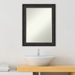 Amanti Art Allure Charcoal Petite Bevel Wood Bathroom Wall Mirror 28.5 X 22.5 In. -Bathroom Accessories Store GUEST 298f4e35 3b74 4316 8bd7 97a2d7ff7049