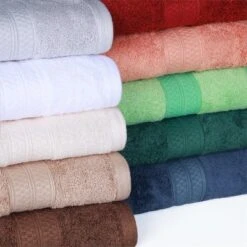 8 Piece Assorted Bath Towel Set, Rayon From Bamboo And Cotton, Ultra-Soft Plush Quick Drying, Solid Terry Towels With Dobby Border By Blue Nile Mills -Bathroom Accessories Store GUEST 2a347c35 871e 45a6 ac3e a64284dcc0f9